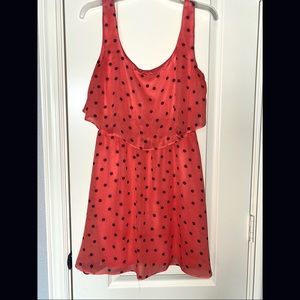 B. Darlin Coral w/ Black Polka Dots Dress